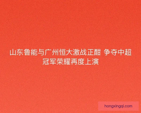 山东鲁能与广州恒大激战正酣 争夺中超冠军荣耀再度上演 山东鲁能与广州恒大激战正酣 争夺中超冠军荣耀再度上演
